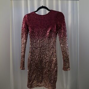 Ombré Long Sleeve Dress